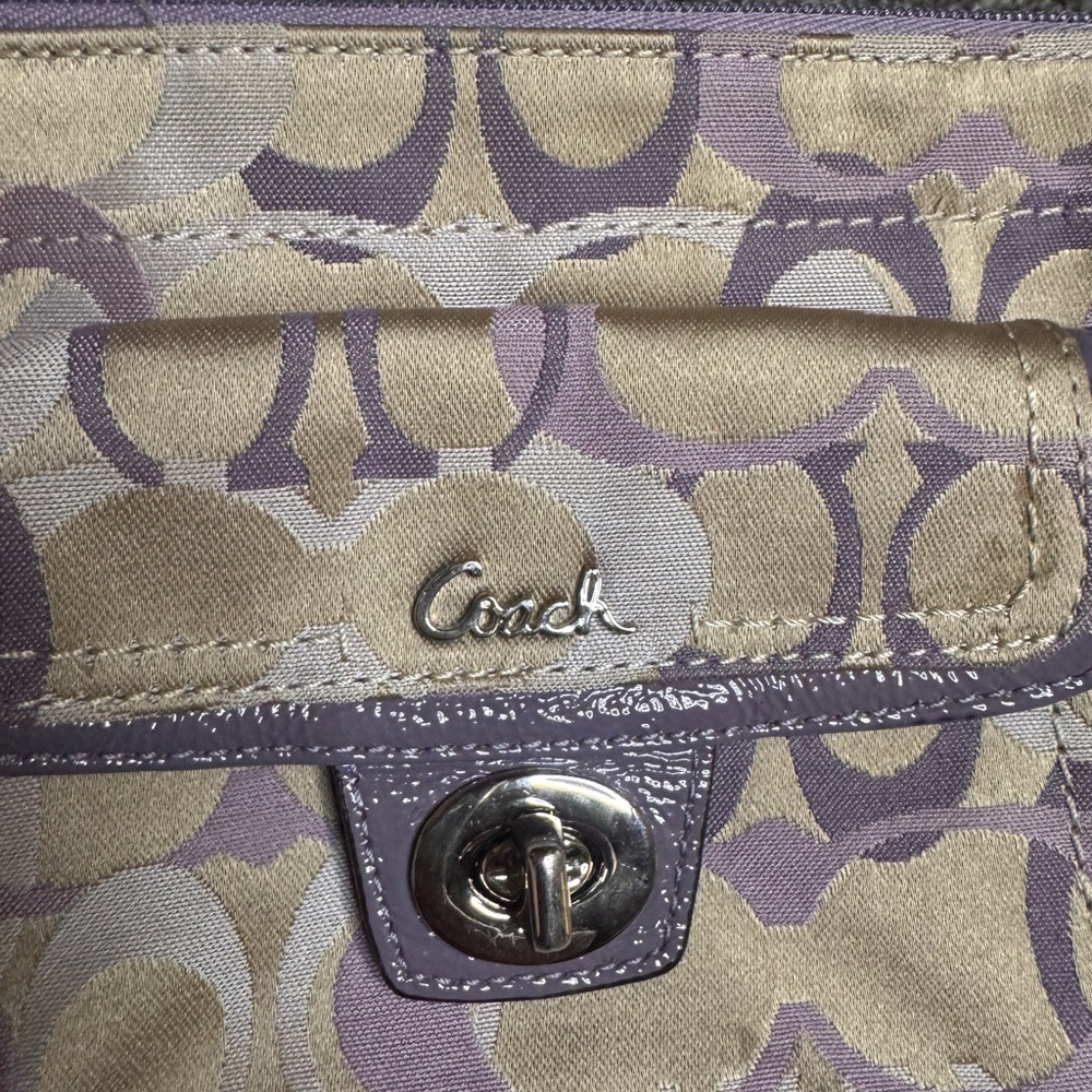 Coach Tan and Purple Crossbody Bag - Picture 2 of 8
